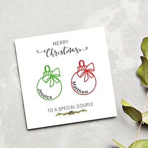 Kerstkaart voor een stel Gepersonaliseerd 1e kerst als meneer en mevrouw, First Christmas Married, New Couple Christmas, 1e kerstkaart