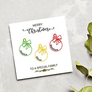 Carte de Noël personnalisée pour une famille, carte de Noël de famille, carte de Noël pour amis