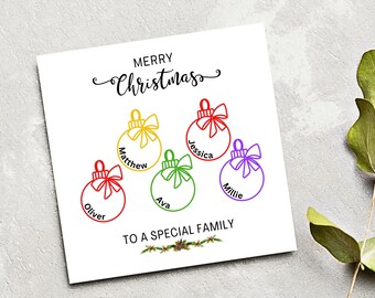 Family Christmas Card Personalised Christmas Card for A Family, Christmas Card for Friends