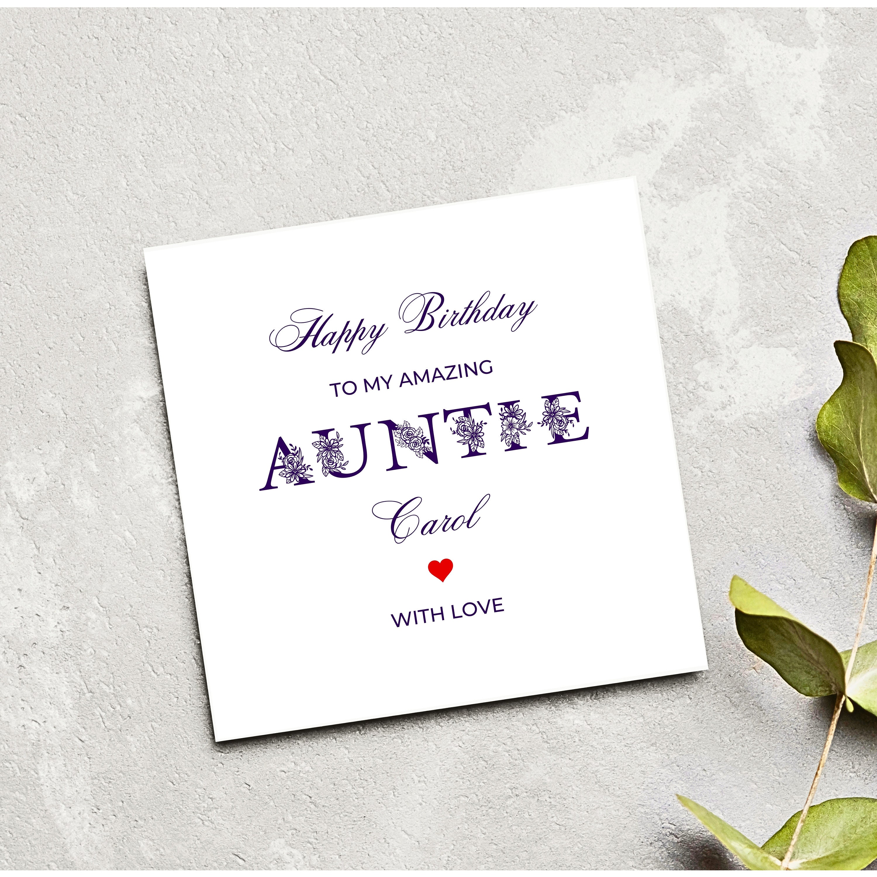 Happy Birthday to My Amazing Auntie Card Floral Auntie Birthday Card - Etsy