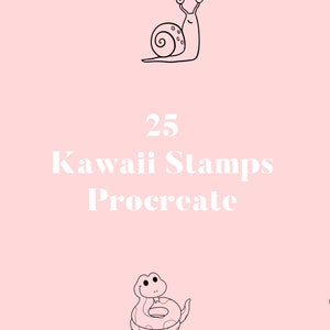 Kawaii Procreate Stamps Tattoo Stencils Brushes