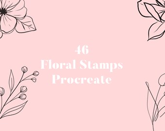 Floral Letters Alphabet Procreate Stamps Tattoo Stencils Brushes - Etsy