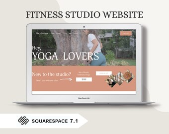Squarespace Website Template | Yoga, Fitness, Squarespace Template, Modern, Custom Website, DIY