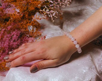 Rose Quartz Rough Natural Stones: Choose How Many PiecesRose Pink Quartz Natural Stone Bracelet  Healing Gemstone Crystals