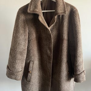 Women’s Vintage Delmod Brown Llama Wool Coat / Size M