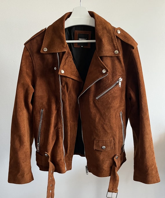 Vintage Man's Mahogany Brown Ramones Suede Jacket / Classic