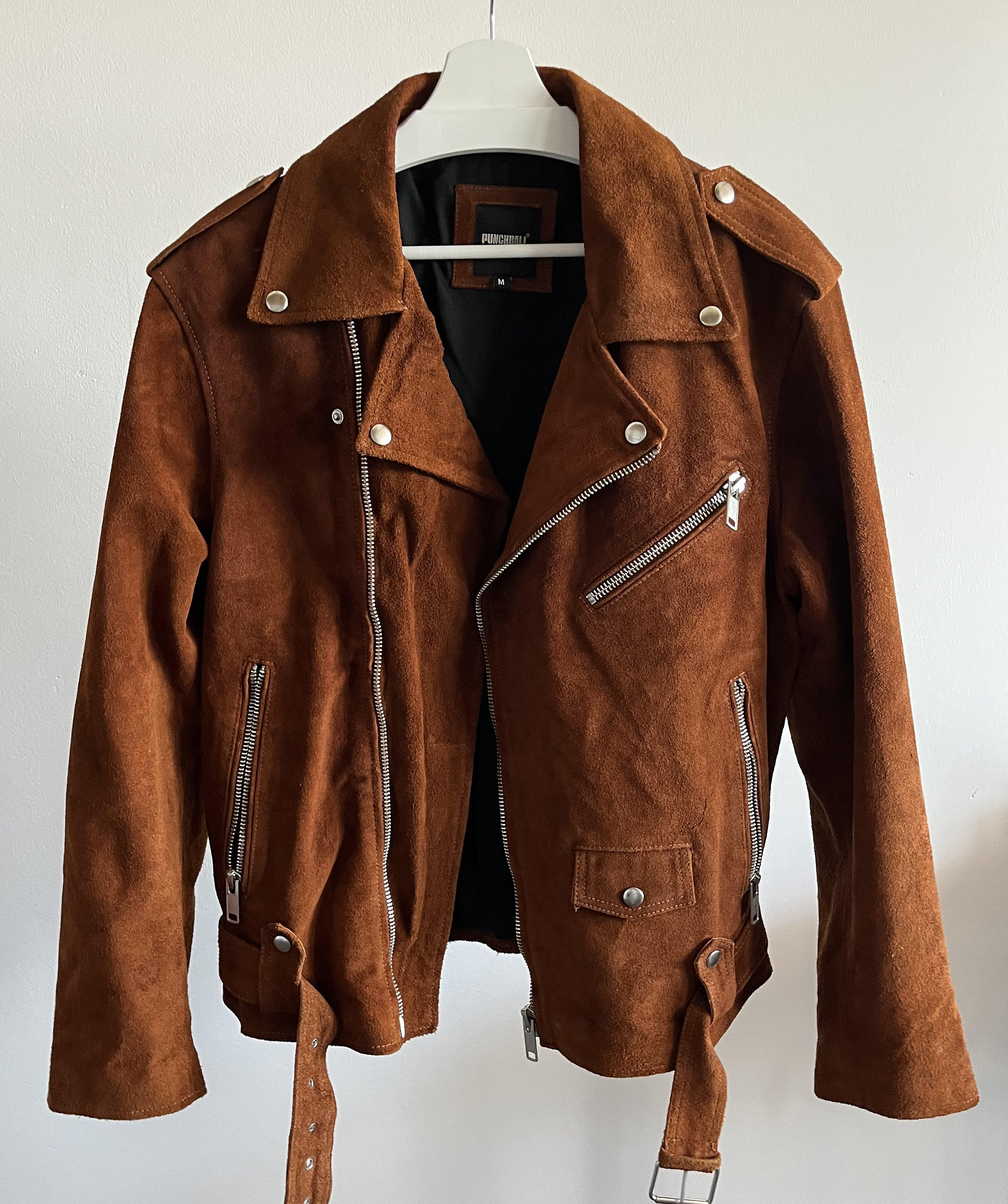 Vintage Man's Mahogany Brown Ramones Suede Jacket / Classic