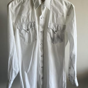Vintage Cowboy H Bar C White Shirt / Original Western Clothing / HBarC California Ranchwear