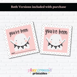 You've Been Boo'ed Cute Ghost Banner 2" Square Tag, Both Versions Included, Boo Buckets, Boo Baskets, Neighbor Booing