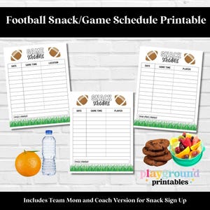 Football Mom Snack Schedule Game Schedule Printable Sign Up Sheets, Snack Sign Up, Sports Printables, Team Mom, Football Coach