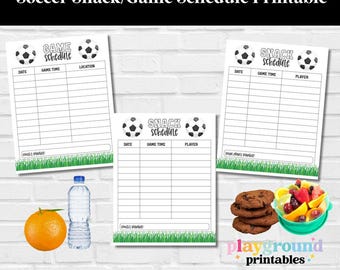 Snackschema voetbal moeder Spelschema Afdrukbare aanmeldingsbladen, aanmelden snack, sportprintables, teammoeder, voetbalcoach