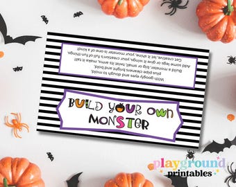 Bouw je eigen monsterkit Zaktopper van 6,5 inch, strepen Halloweenklas ambacht, centra, PTA, kamer moeder ambacht, maak een monster