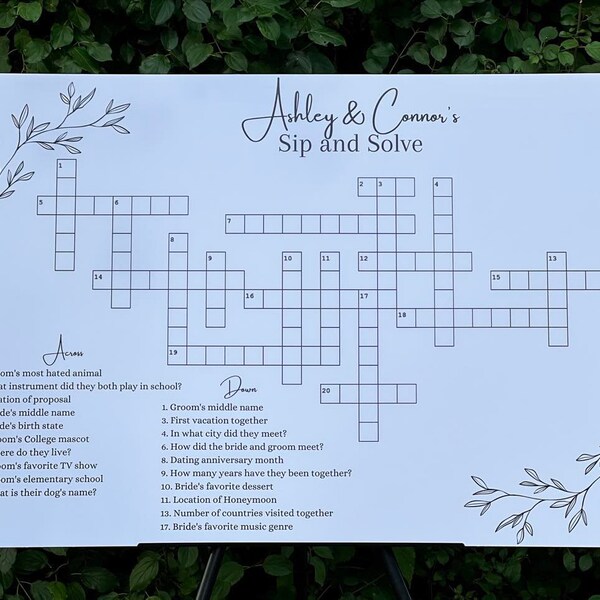 Custom crossword dry erase etsy