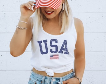 Distressed USA Tank Top, 4th of July, America Tank Top, 4th of July Tank, Patriotic Tank, Fourth of July Tank Top, Red White and Blue