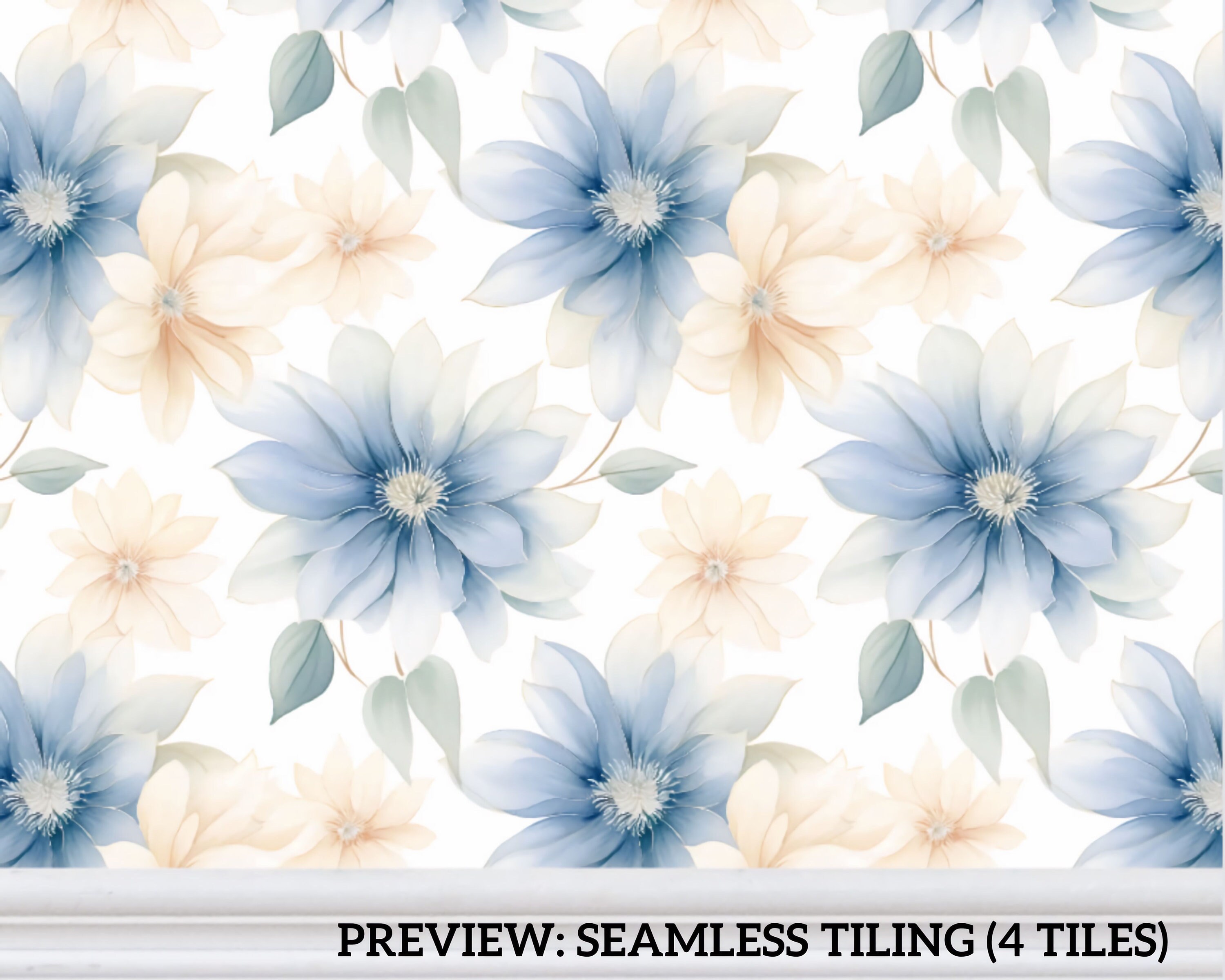 Dreamy Pastel Floral Seamless Pattern, Digital Download, Seamless Paper ...