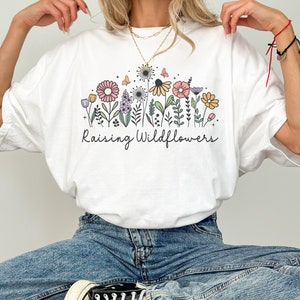 T-shirt fleurs sauvages Pull Blumen Chemise florale Damen Chemise motivante Sweat-shirt bohème Sommer T-shirt floral sommer esthétique