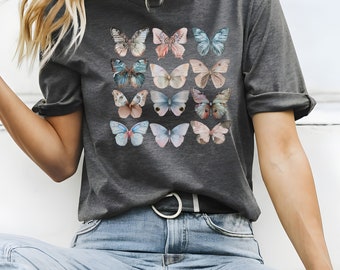 Butterfly boho Sweatshirt Boho Chic  Butterfly vintage T-shirt Spiritual Clothing Damen pullover Boho Sweatshirt Botanical shirt Nature Tee