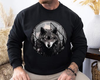 Wolfsrudel tröja unisex tröja vargälskare gåva varghöja fars dag gåva vän herrtröja djurtryckt varghöja vargskjorta