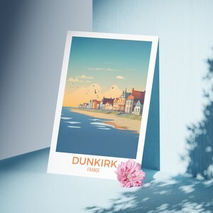Impresión de arte de viaje de Dunkerque Póster de Dunkerque, Francia Arte de viaje retro Regalo de viaje de Dunkerque Arte de pared imprimible de Dunkerque Decoración de Airbnb Obra de arte de Dunkerque