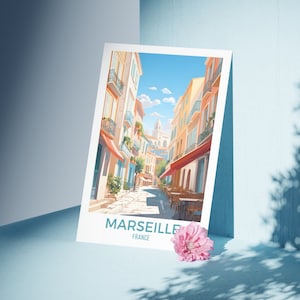 Marseille Travel Art Print Marseille France Poster Retro French Travel Art Marseille Travel Gift Printable Wall Art Marseille Airbnb Decor