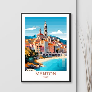 Menton Travel Art Print, Instant Digital Download Print , Wall Art for French Riviera Home Decor, Citrus Grove Serenity, and Travel Memories
