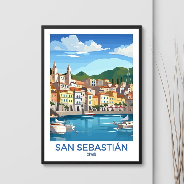 San Sebastian Digital Download Travel Print, Basque Elegance, Coastal Charm and Instant Wall Art for Stylish Home Interiors