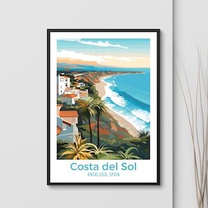 Costa del Sol Printable Wall Art Beach House Decor Spanish Seaside Art Print Costa del Sol Artwork Spain Beach Art Mediterranean Poster