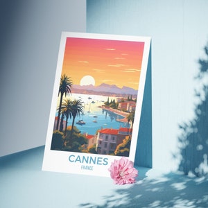 Cannes France Art Print: Retro French Riviera Travel Poster (Digital Download)