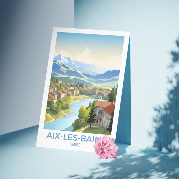 Aix-les-Bains Digital Download Print, French Alpine Retreat, Instant Wall Art for Savoie Home Decor, Lakeside Tranquility, Travel Memories