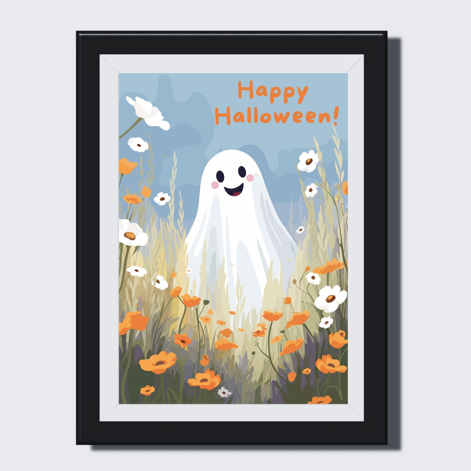 Fun Ghost Poster Daisy Ghost Art Print Funny Ghost Poster Happy Halloween Ghost - Etsy