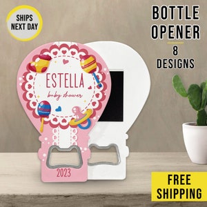 Personalized Baby Shower Magnet Bottle Opener Favors, Custom Baby Shower Souvenir Magnet Bottle Opener Favor Girl and Boys Gifts for Guests