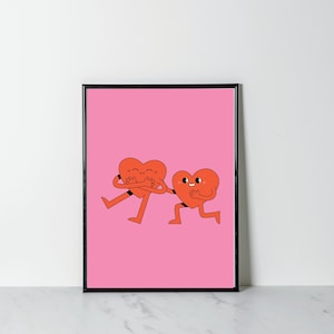 Hearts Print, Hearts Wall Art, Nursery Wall Decor, Cute girls room print, Room Decor, Teenager Wall Art, College Dorm Poster, Digital Prints