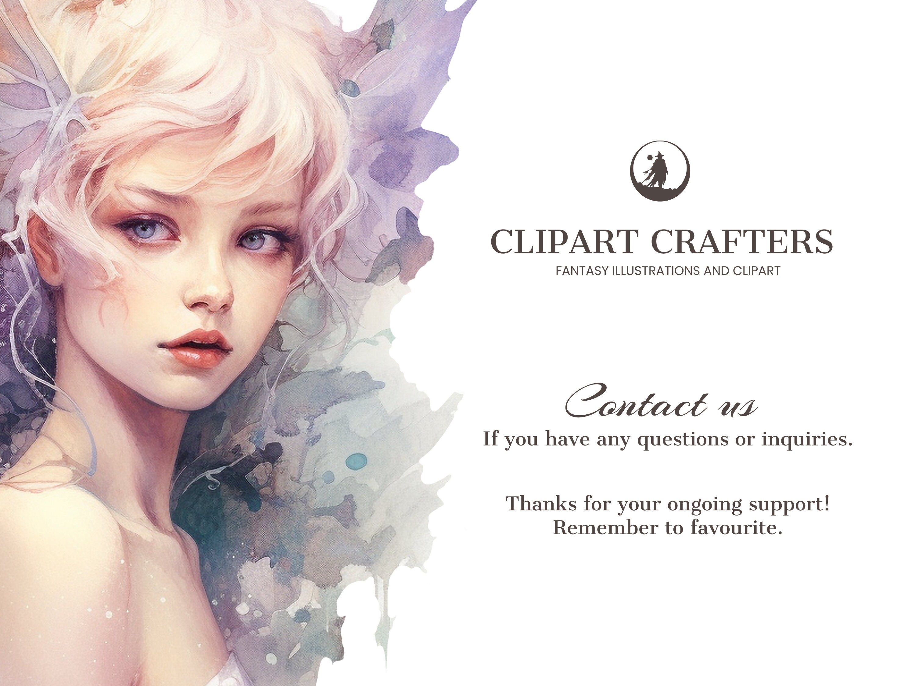 Fantasy Fairies 1 Watercolor Clipart PNG Printable Art for Etsy UK