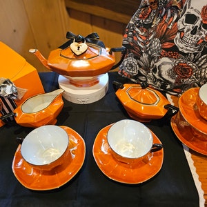 Skeleton Spooky Vintage Victoria CzechosloviaTea Party Set