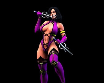 Mileena Mortal Kombat Statue STL File, 3D Digital Printing STL File for 3D Printers, Movie Characters, Games, Figures, Diorama 3D Model