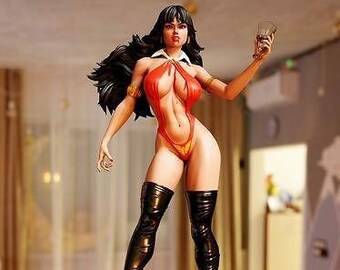 Vampirella Statue STL File, 3D Digital Printing STL File for 3D Printers, Movie Characters, Games, Figures, Diorama 3D Model