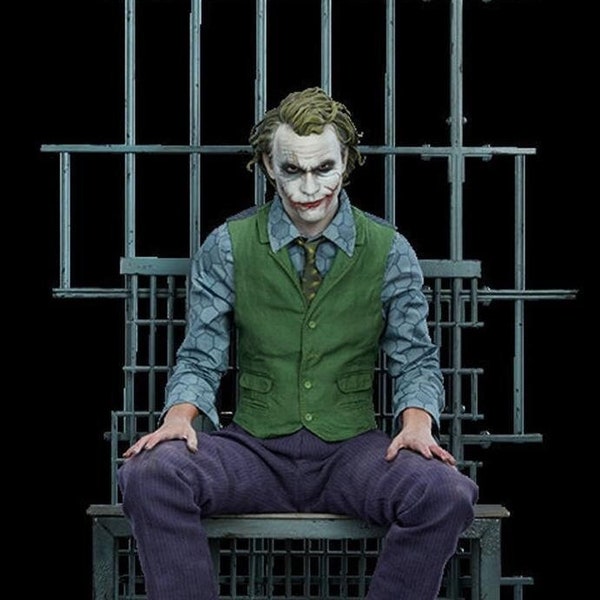 File STL della statua di Joker, file STL di stampa digitale 3D per stampanti 3D, personaggi dei film, giochi, figure, modello 3D Diorama