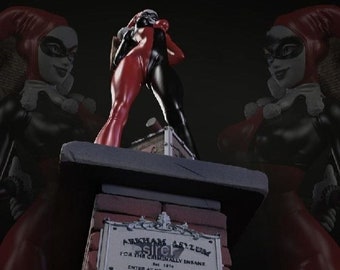 Harley Quinn Statue STL File, 3D Digital Printing STL File for 3D Printers, Movie Characters, Games, Figures, Diorama 3D Model