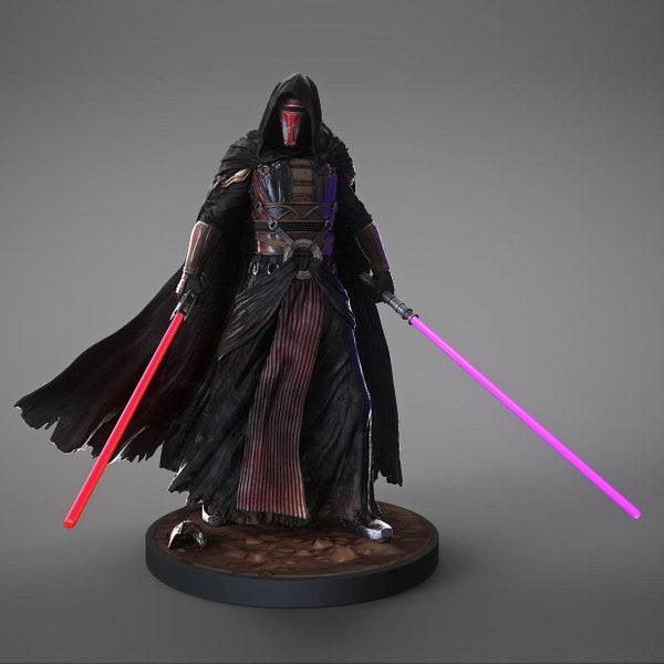 Fichier STL de la statue de Darth Revan, fichier STL d'impression numérique 3D pour imprimantes 3D, personnages de films, jeux, figurines, modèle 3D Diorama