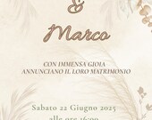 Kit matrimonio boho chic – Inviti, Save the Date, RSVP, Menù, Canva modificabile