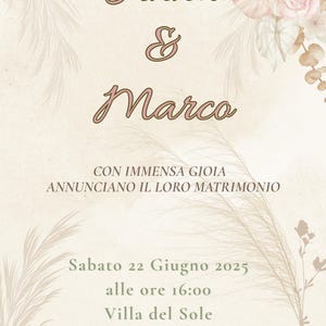 Kit matrimonio boho chic – Inviti, Save the Date, RSVP, Menù, Canva modificabile