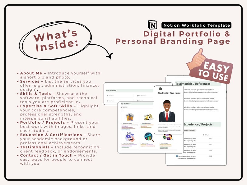 Minimalist Notion Workfolio | Digital CV, Portfolio & Personal Branding ...