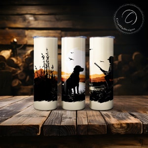 Hunting Dog, Hunting, 20 oz Seamless Skinny Tumbler Wrap, Duck Hunting, Sublimation Straight Tumbler PNG - Hunter Design