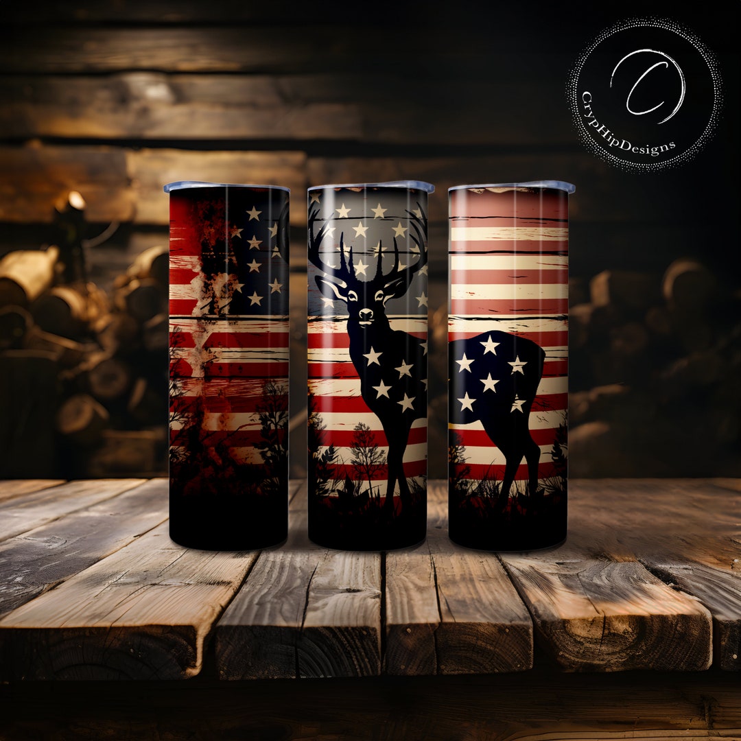 Deer Design, Hunting, 20 Oz Seamless Skinny Tumbler Wrap, Deer Hunting ...
