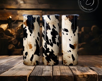 20 oz Seamless, Skinny Tumbler Wrap, Nature, Nature Tumbler Wrap, Sublimation Straight Tumbler PNG - Cow Design