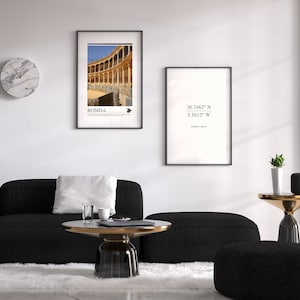 Set of 2 Ronda Toro Plaza Spain Andalusia Photography Airbnb Wall Art Print Digital Download V2