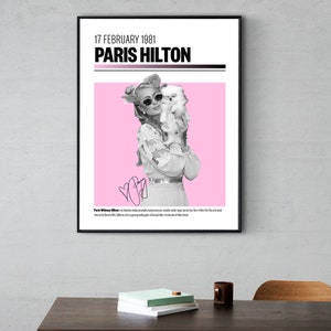 DIGITAL PRINT Paris Hilton Poster Dog Poster Celebrity Prints Wall Art Gifts The Simple Life