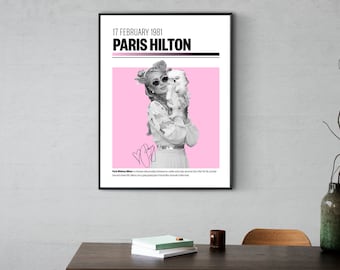 DIGITAL PRINT Paris Hilton Poster Dog Poster Celebrity Prints Wall Art Gifts The Simple Life