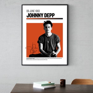DIGITAL PRINT Johnny Depp Poster Minimalist Celebrity Art Room Decor Wall Art