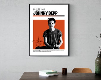 DIGITAL PRINT Johnny Depp Poster Minimalist Celebrity Art Room Decor Wall Art